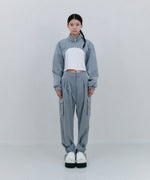 スリットディテールナイロンカーゴパンツ