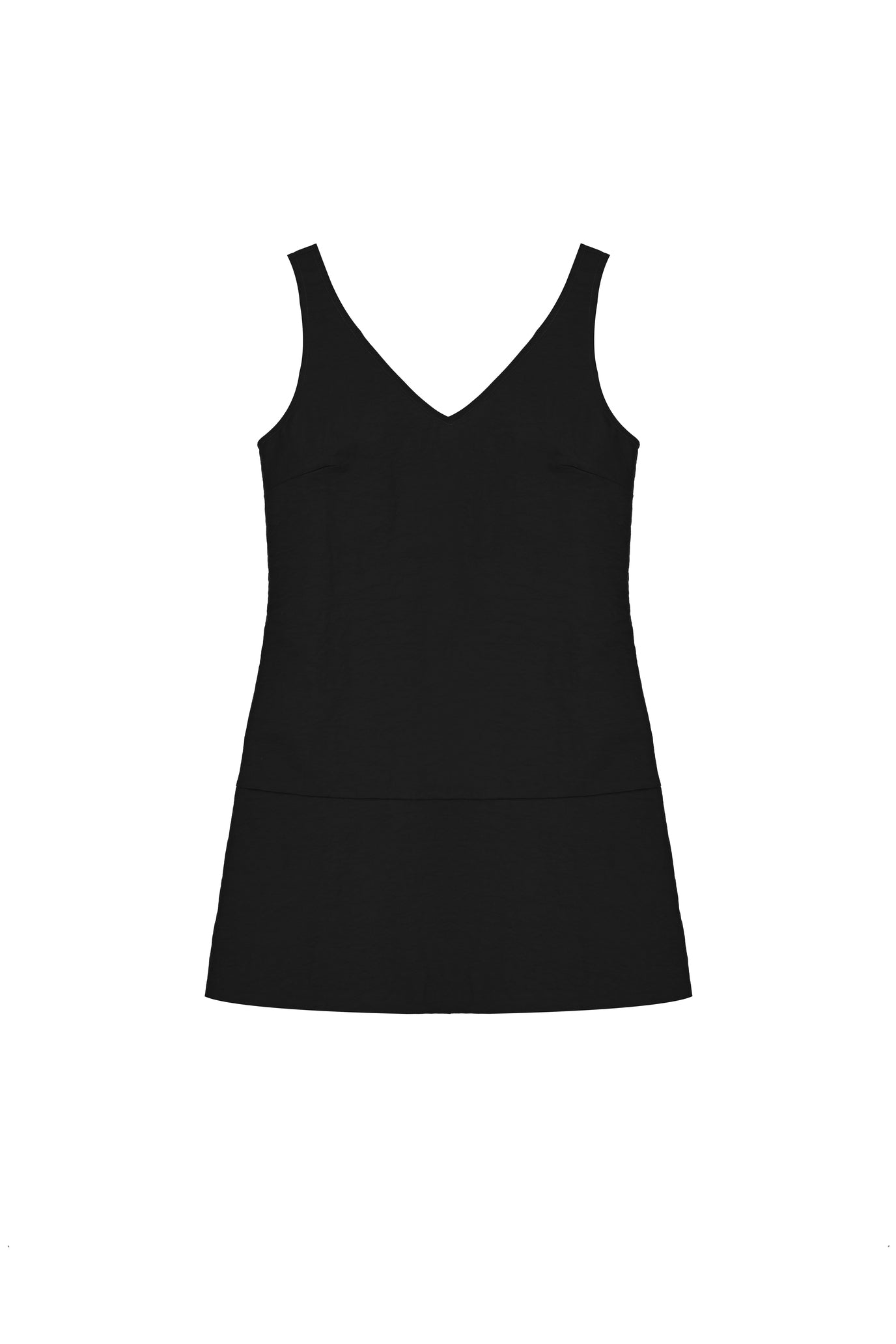 Vネックミニドレス