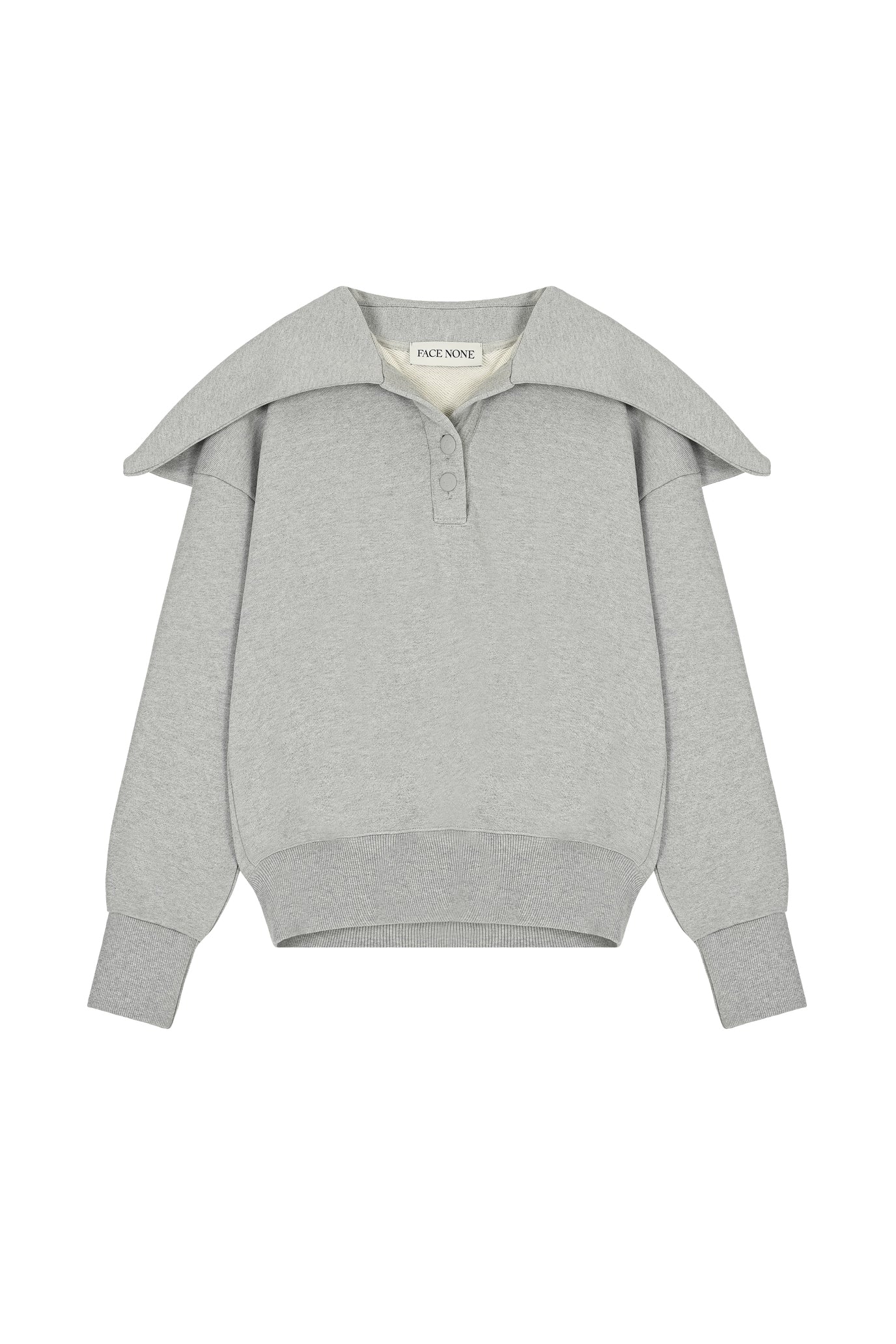 ショールカラーボタンスウェットシャツ