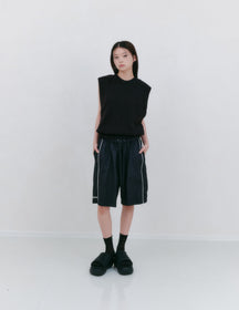 ナイロンデニムハーフパンツ