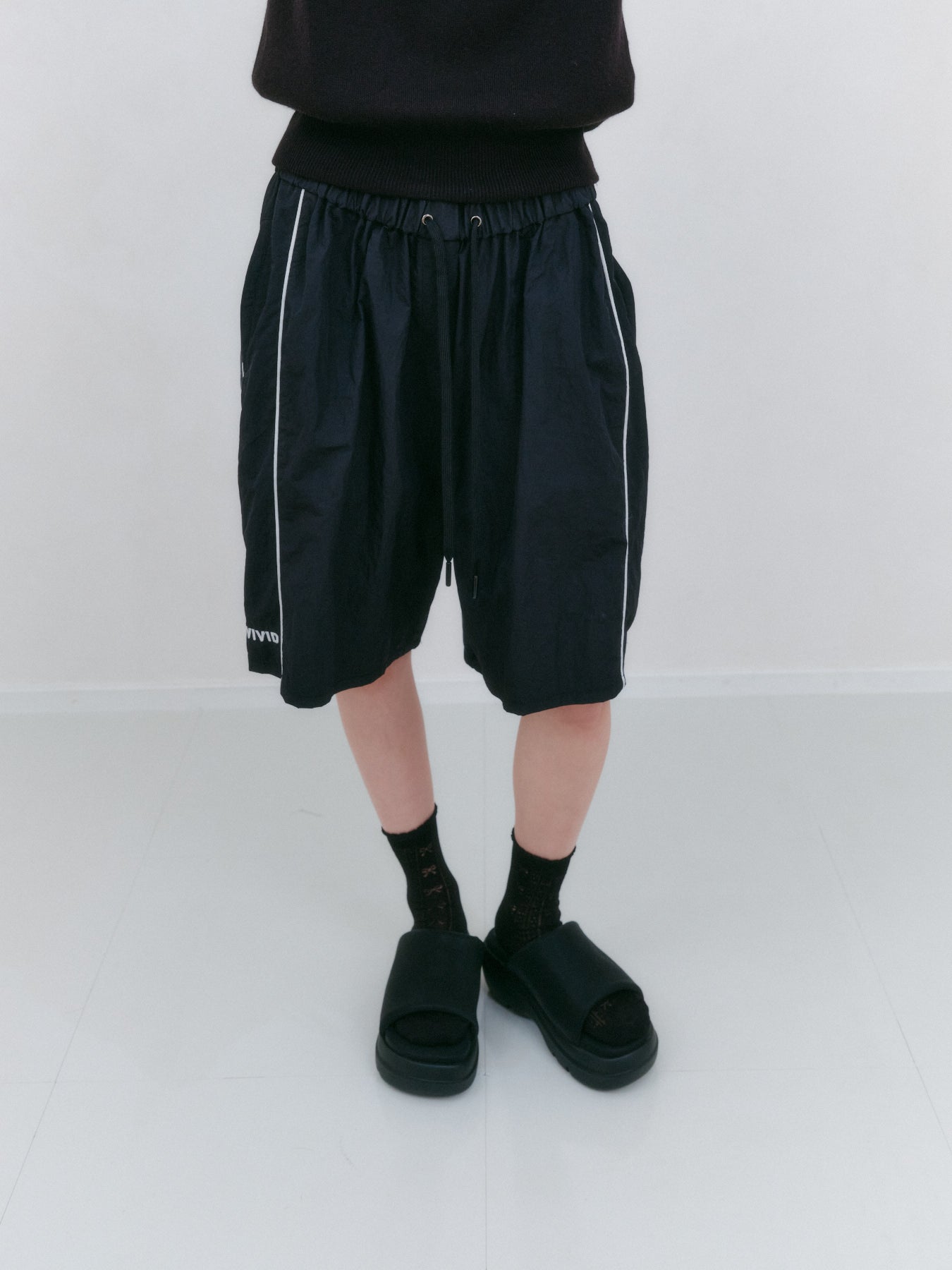 ナイロンデニムハーフパンツ