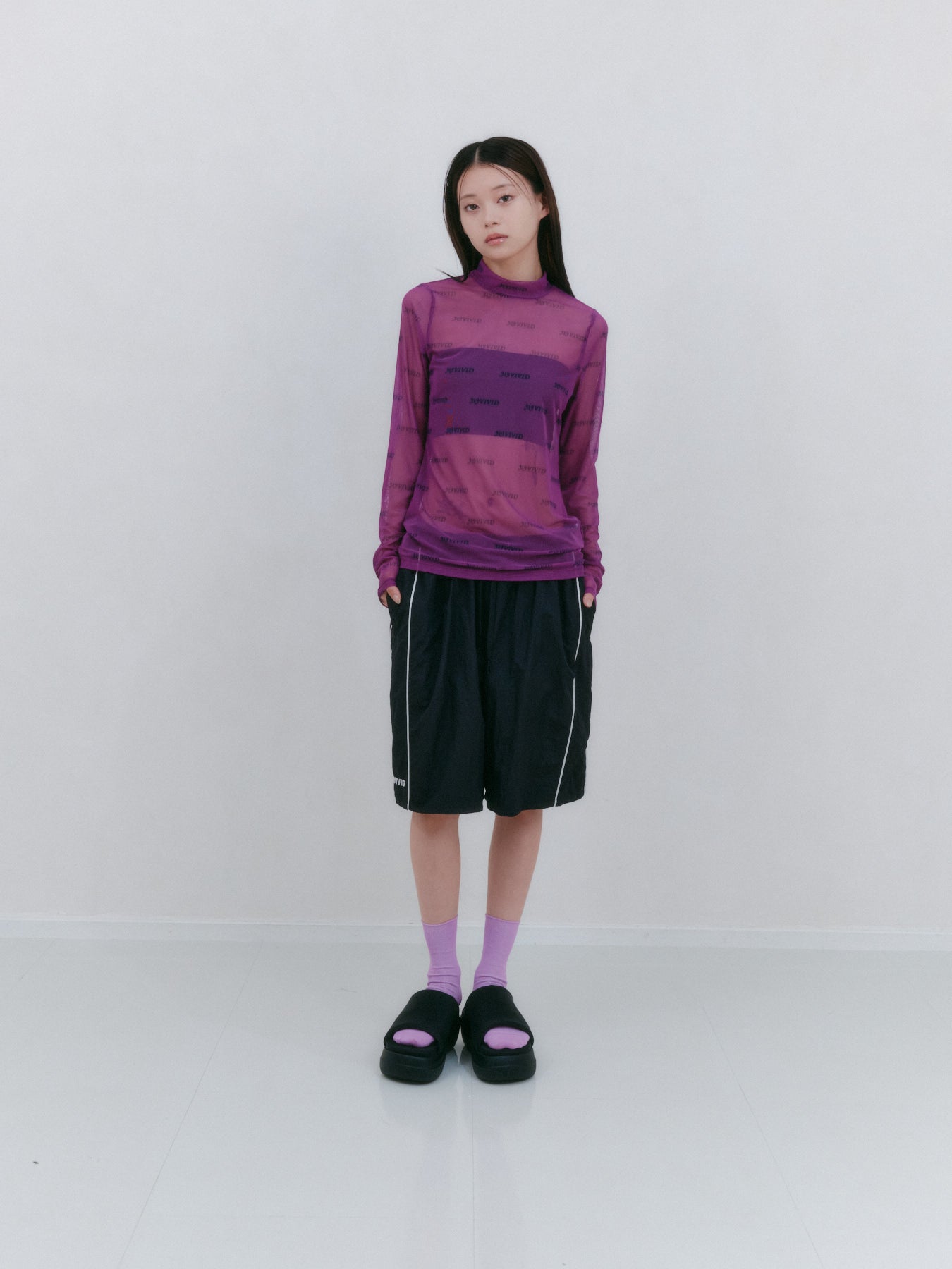 プリントメッシュトップ