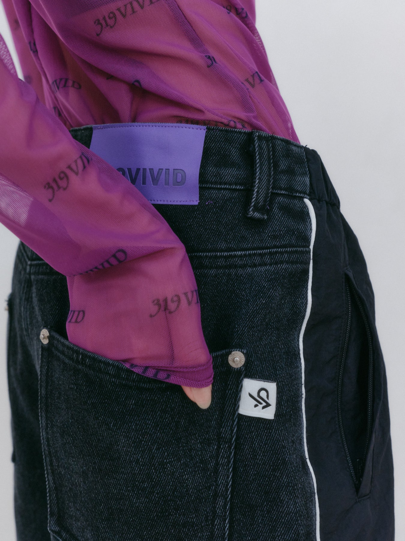 ナイロンデニムハーフパンツ