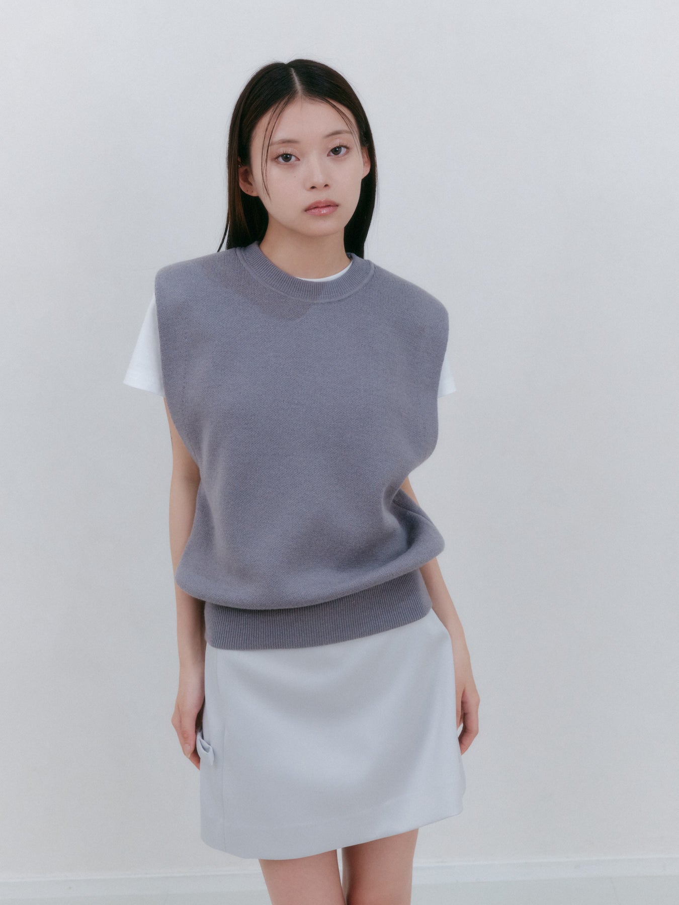 ショルダーパッドニットベスト