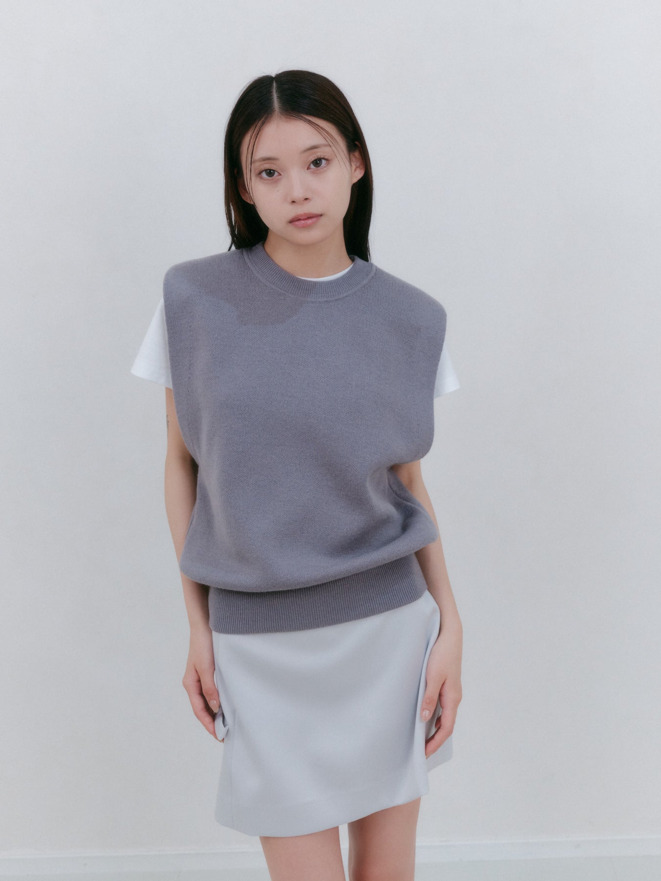 ショルダーパッドニットベスト