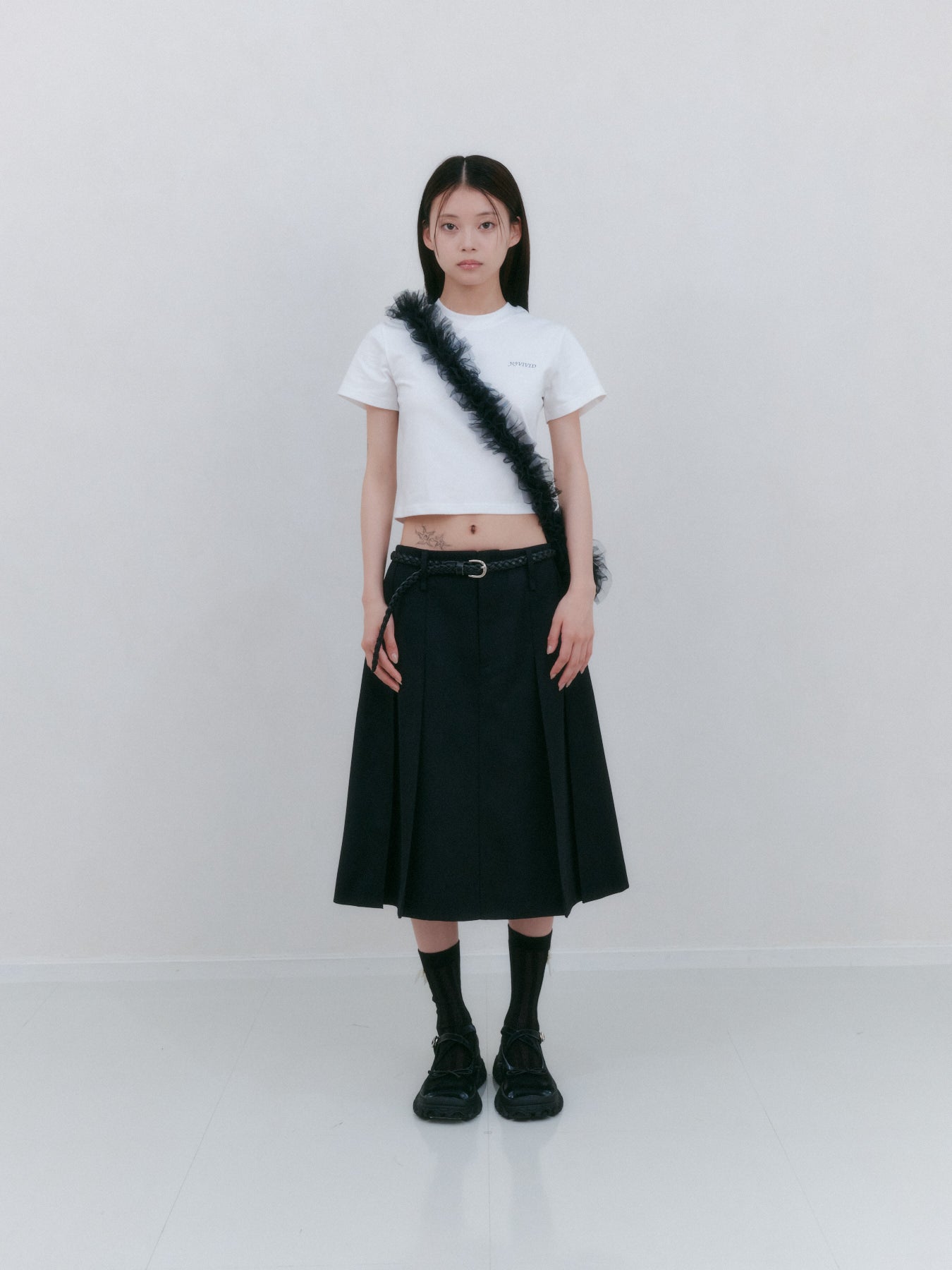 バックポケットプリーツスカート