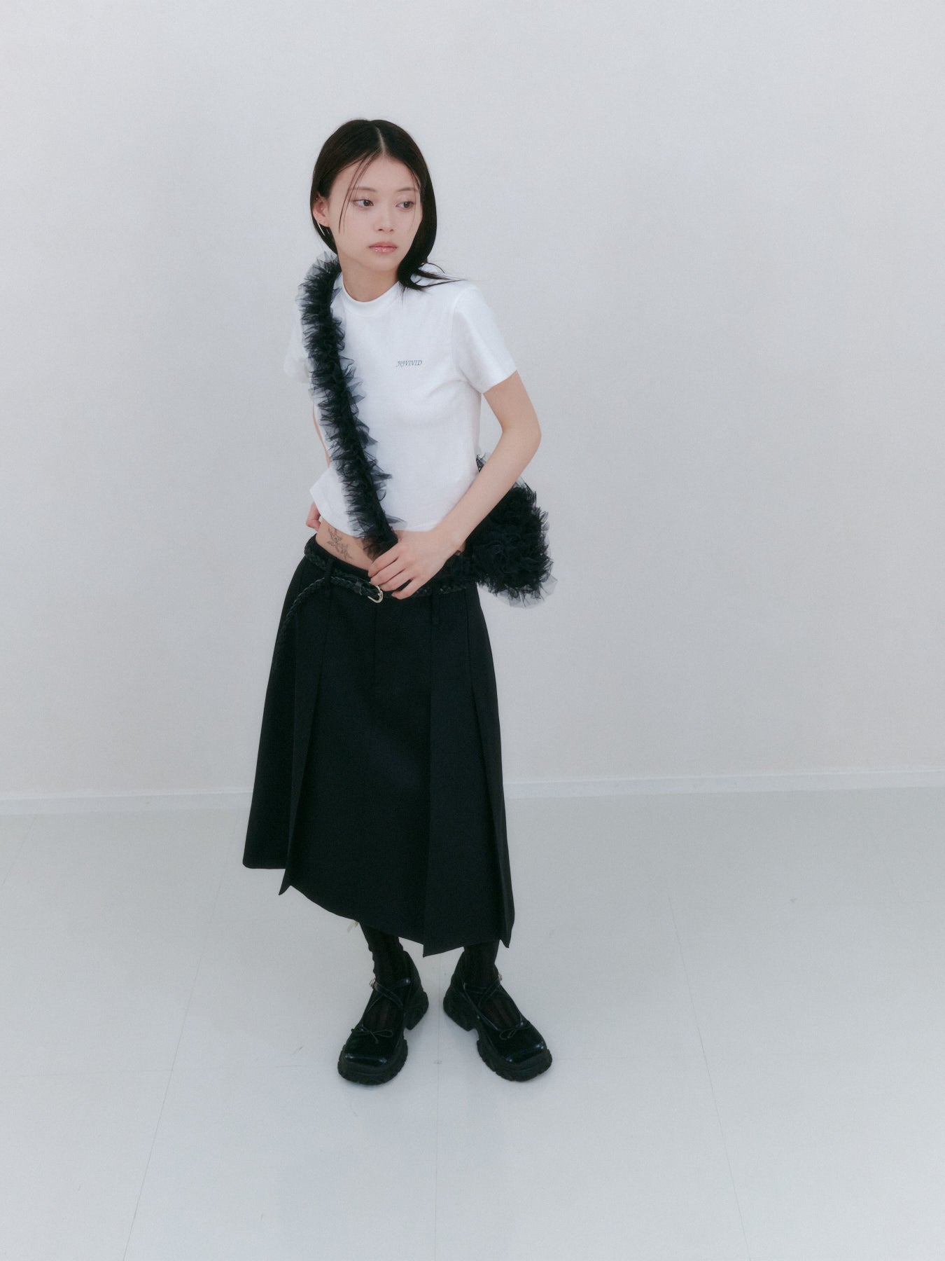 バックポケットプリーツスカート