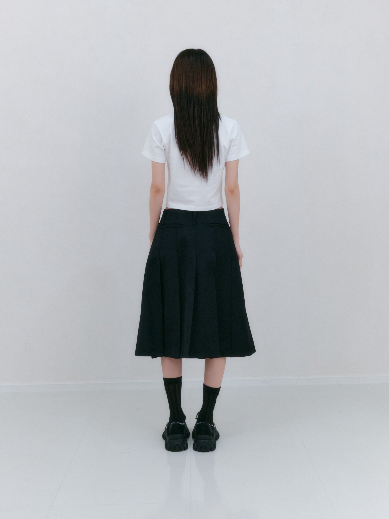 バックポケットプリーツスカート