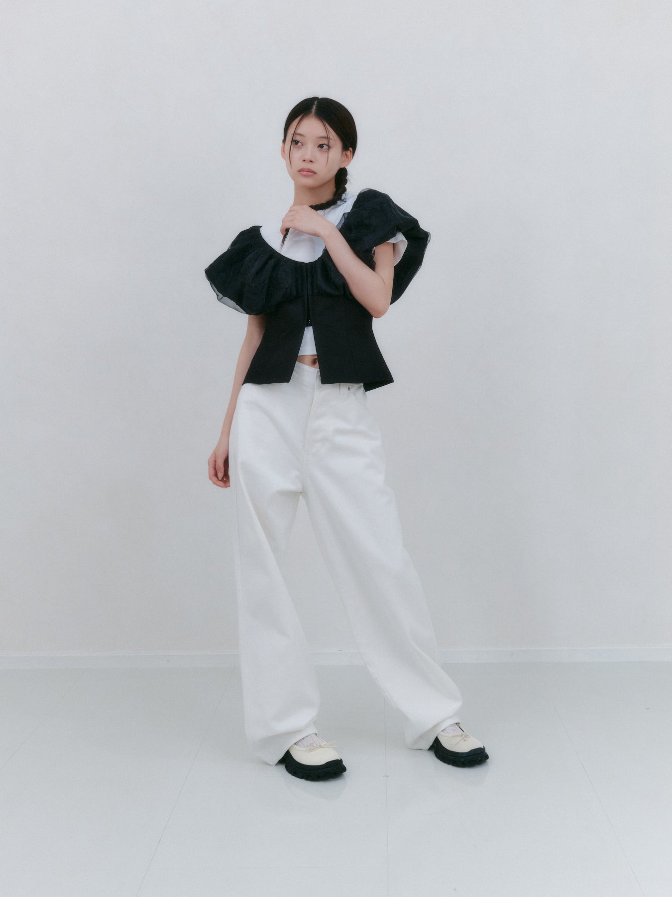 シアーパフハーフトップ