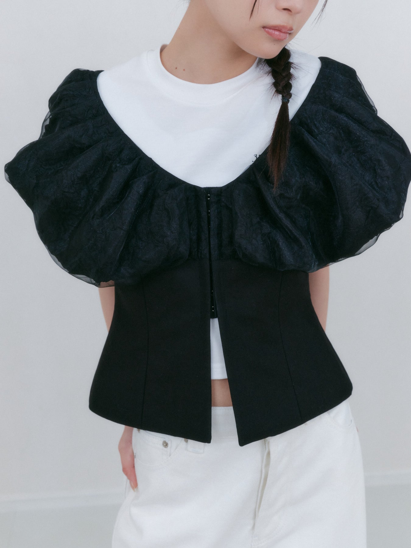 シアーパフハーフトップ