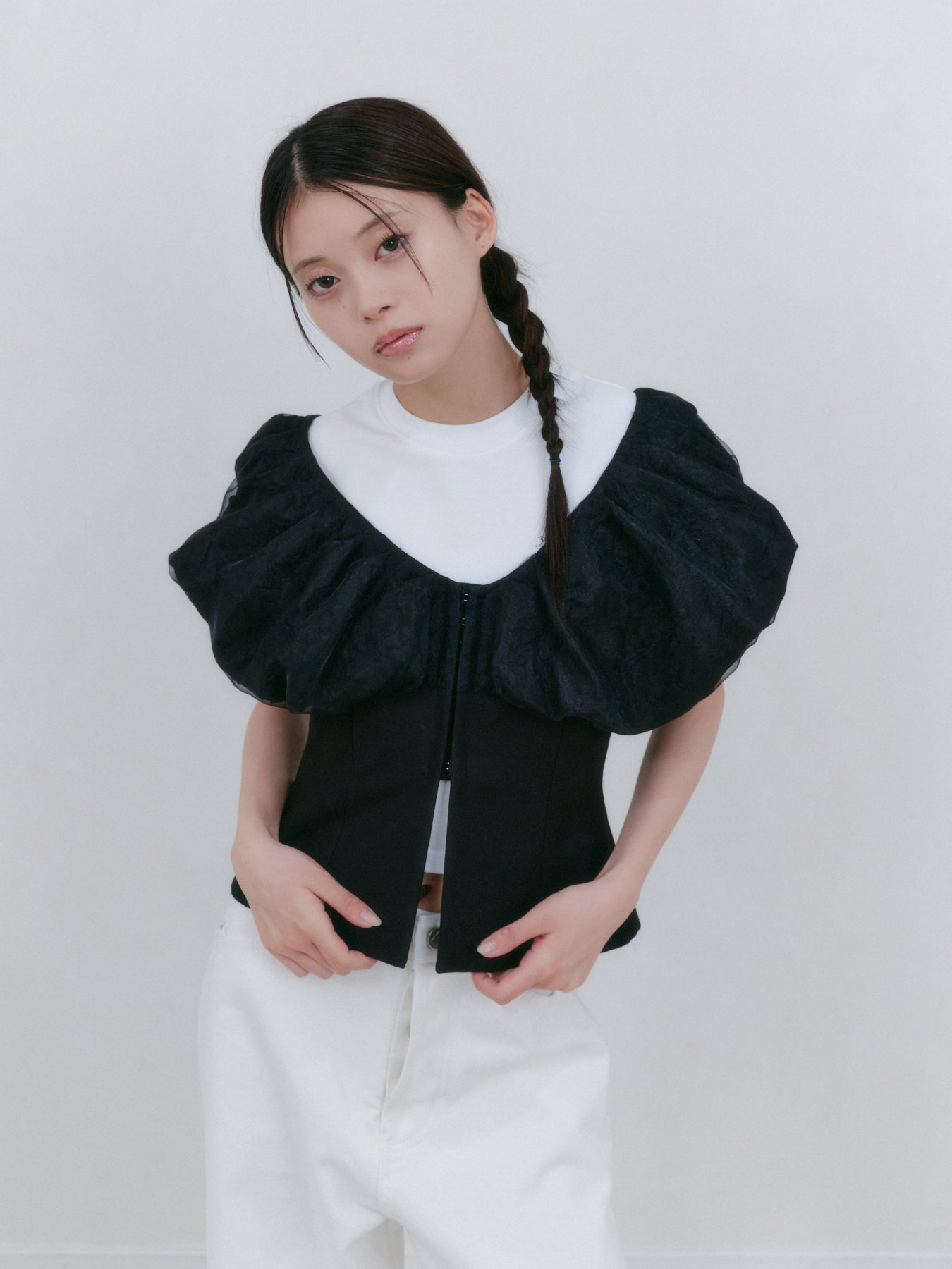 シアーパフハーフトップ