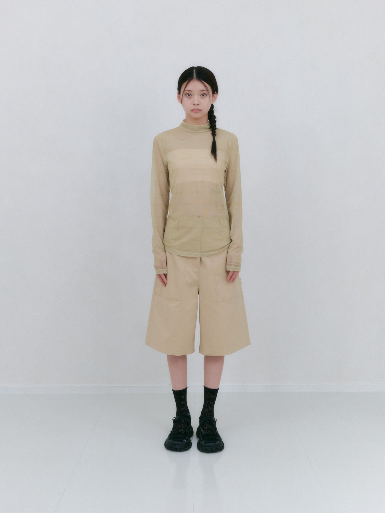 プリントメッシュトップ