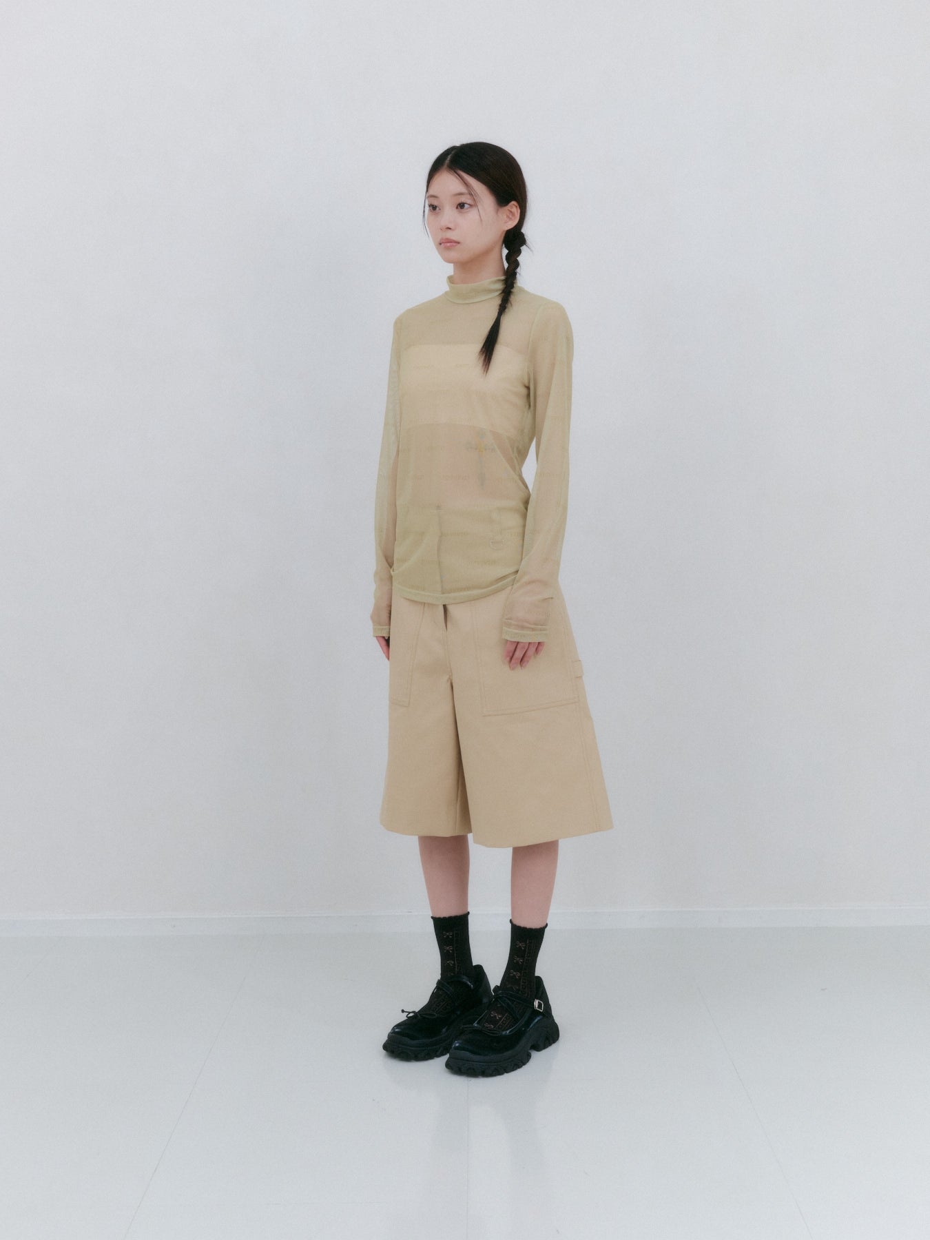 プリントメッシュトップ