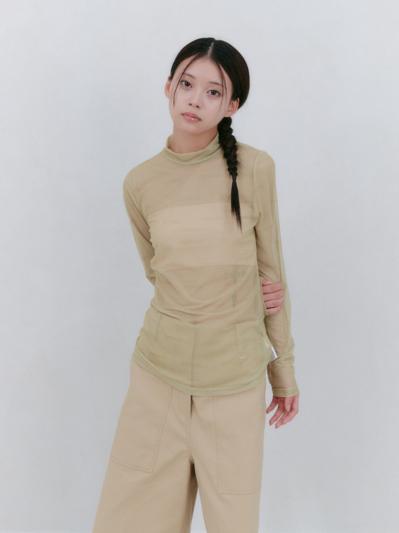 プリントメッシュトップ