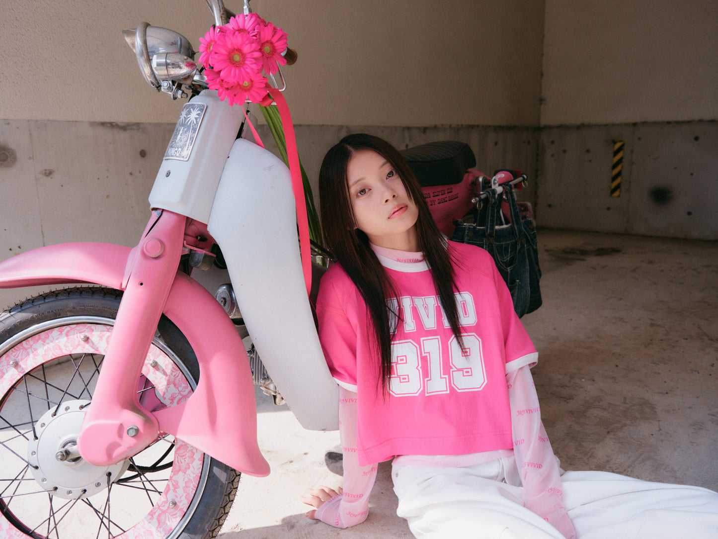 プリントメッシュトップ