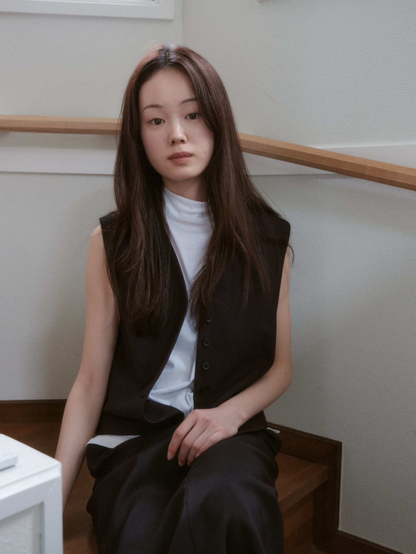 ボタンスリットベスト