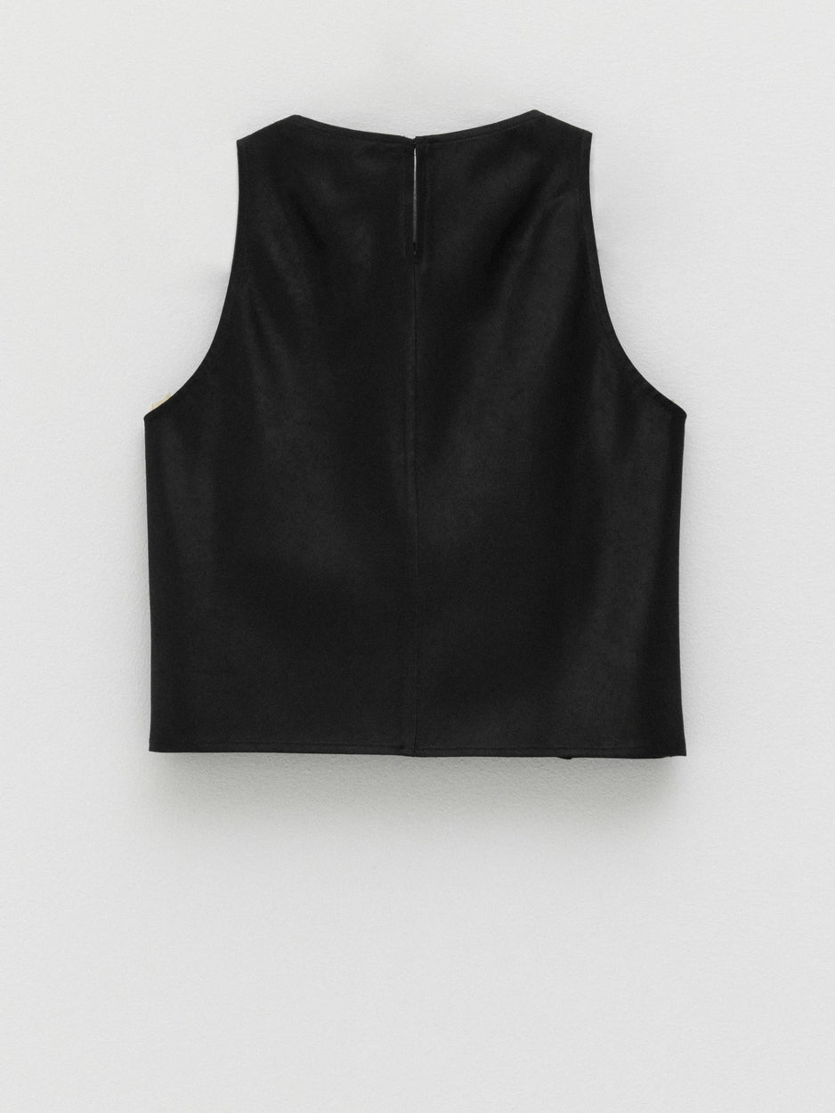 サテンリングディテールクロップドトップ