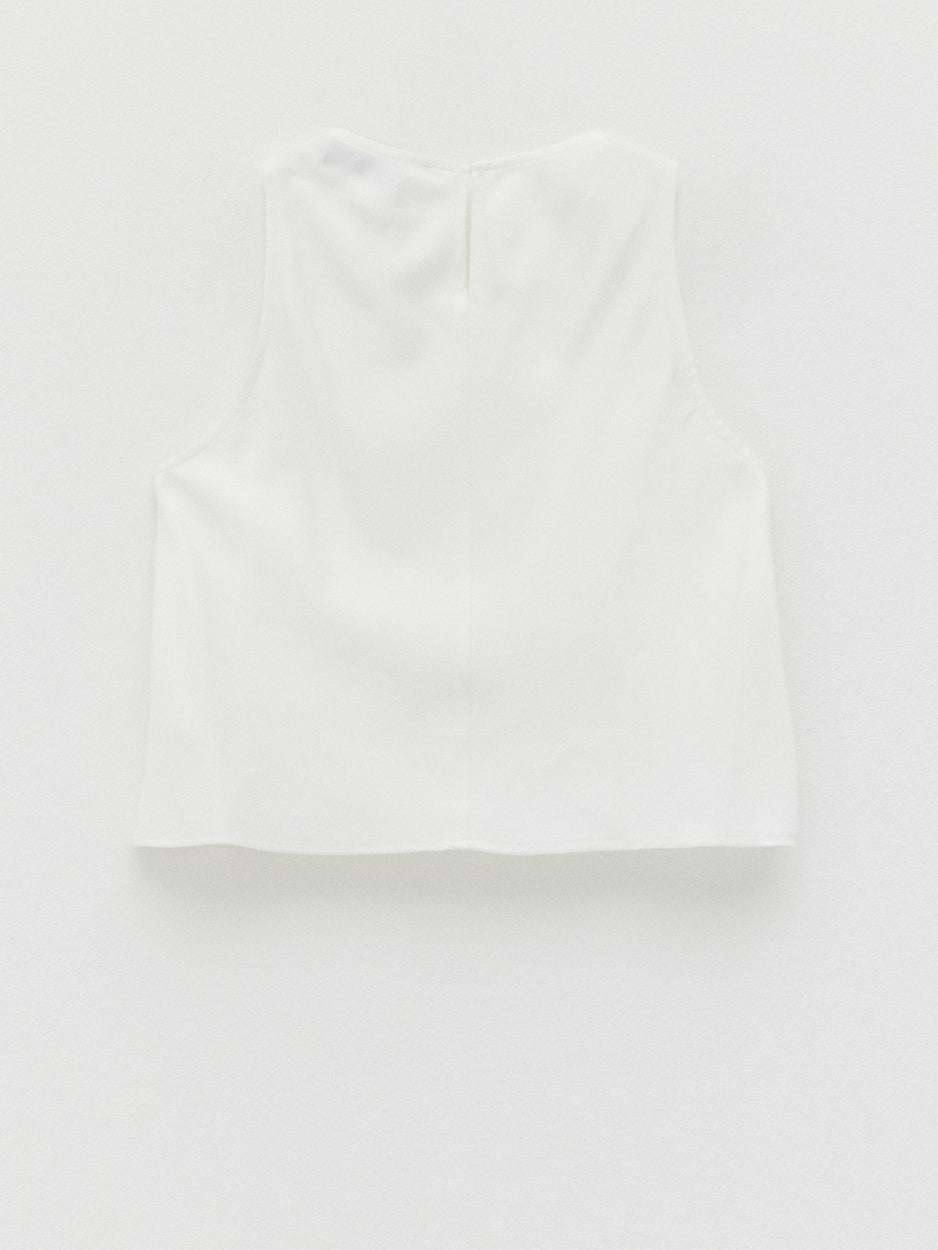サテンリングディテールクロップドトップ