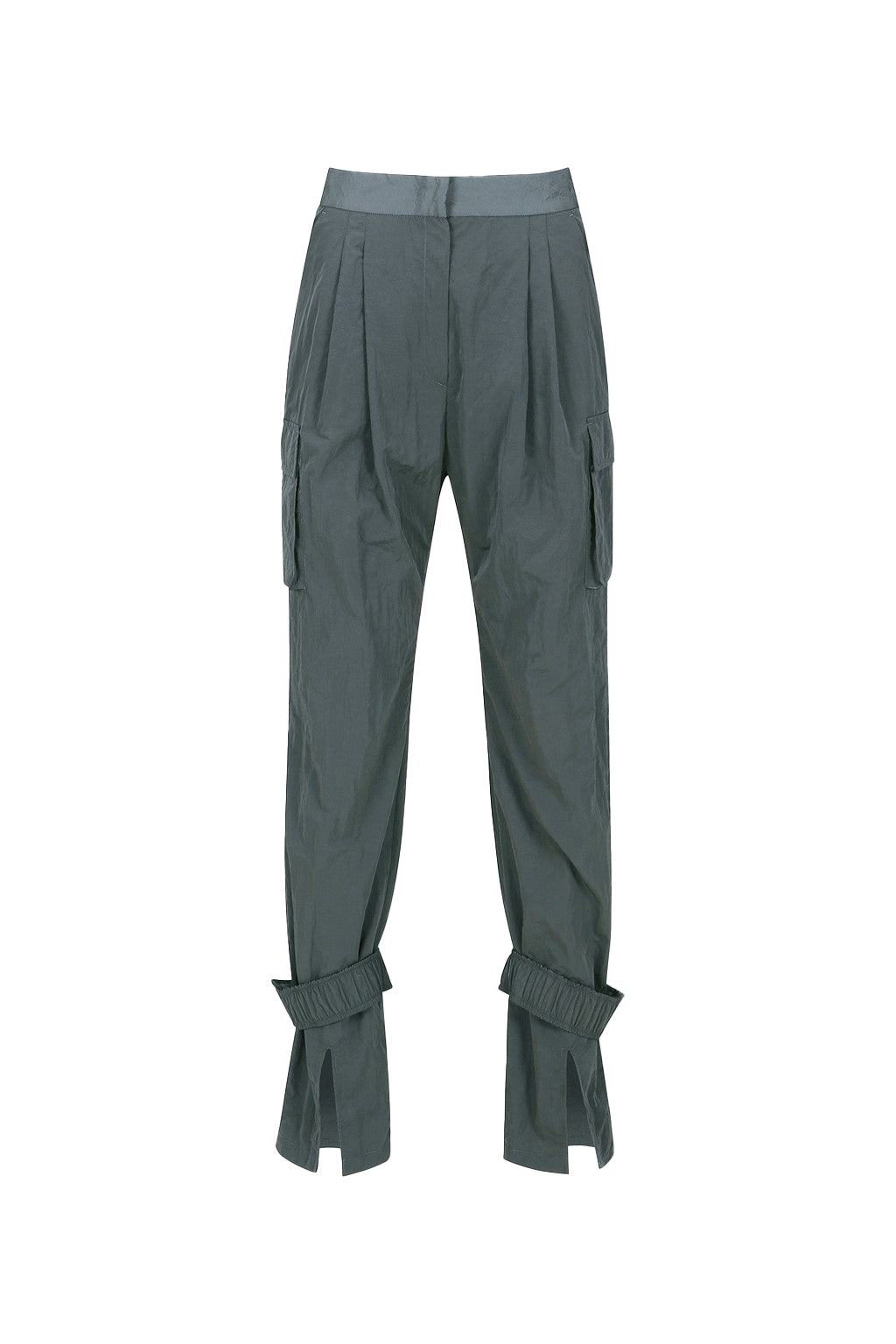 スリットディテールナイロンカーゴパンツ