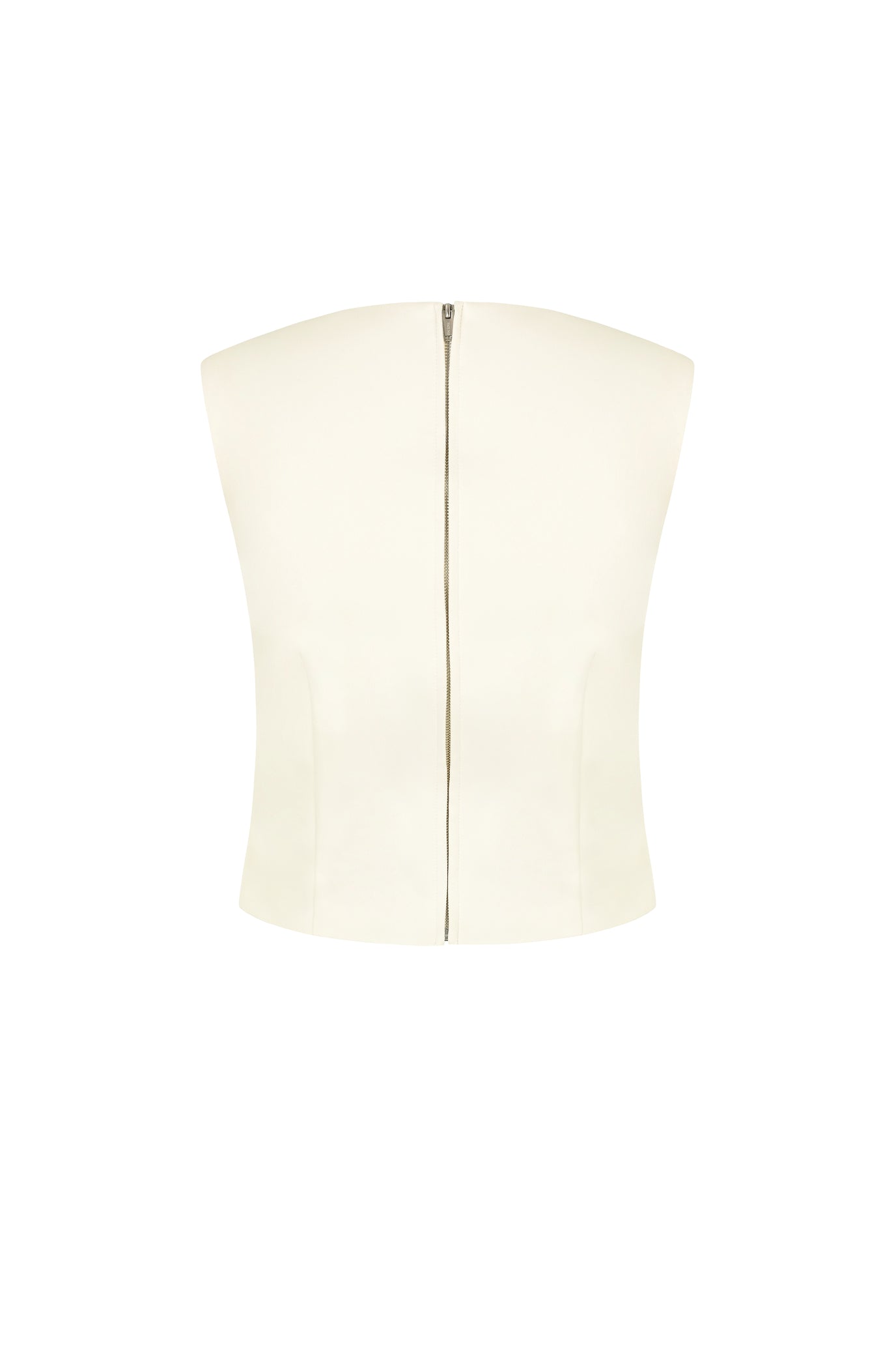 タイトフィットサテンノースリーブトップ