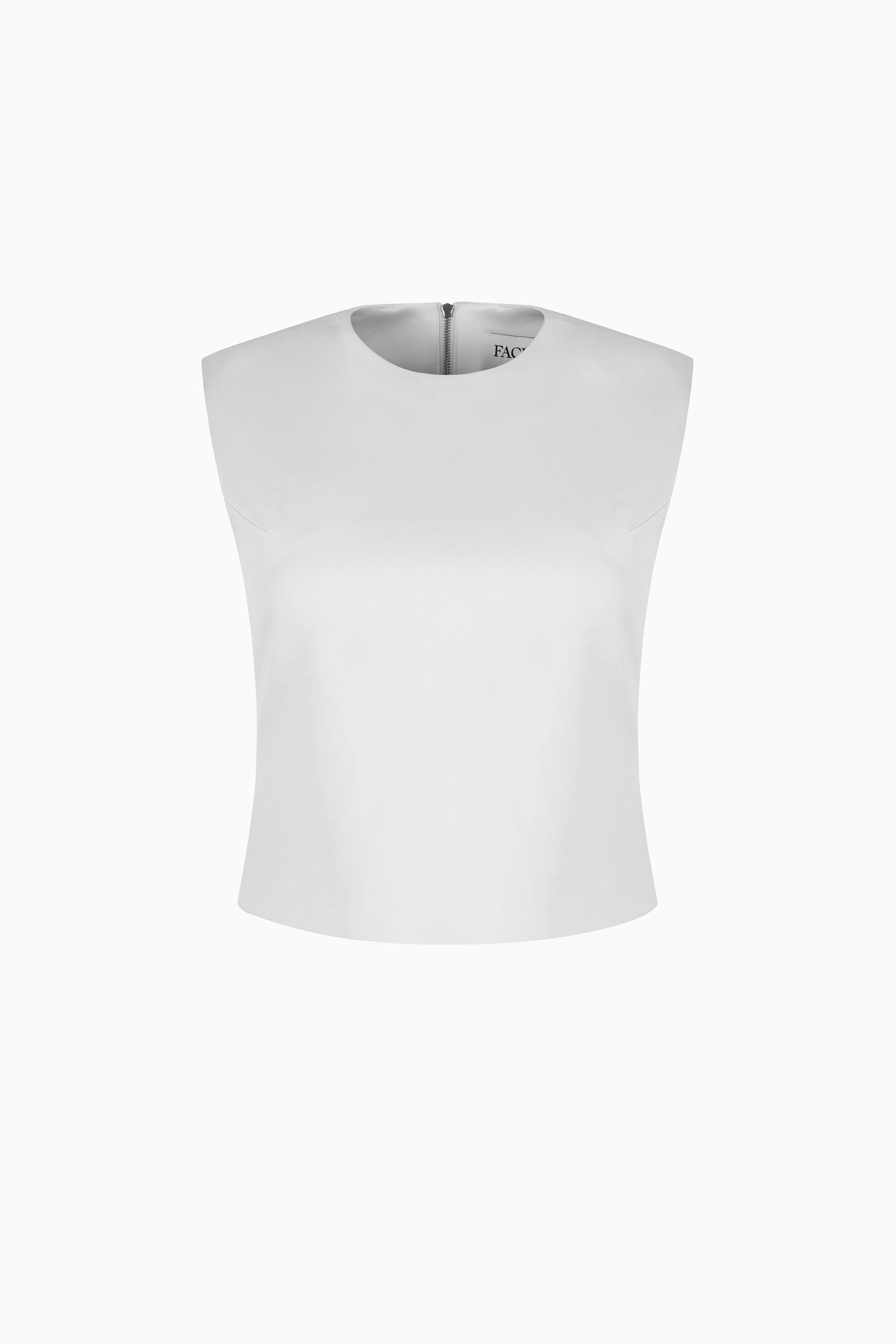 タイトフィットサテンノースリーブトップ