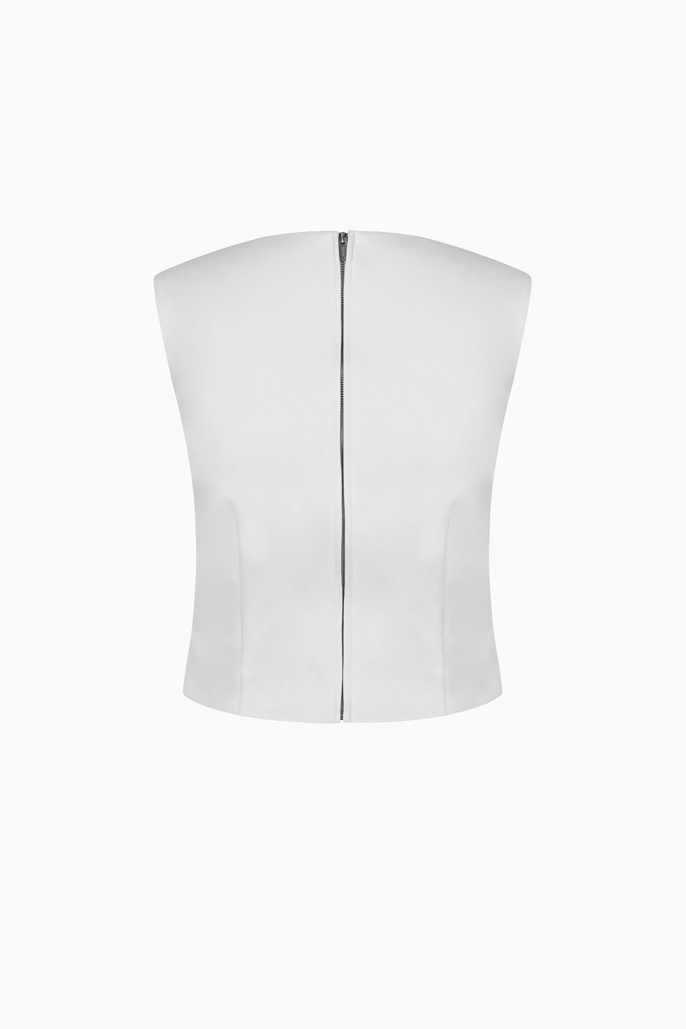 タイトフィットサテンノースリーブトップ