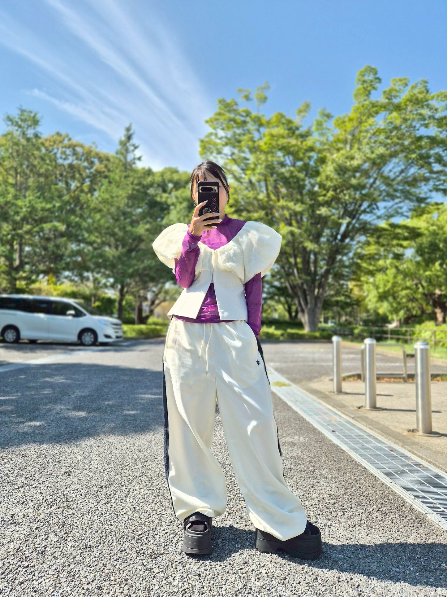 カラーブロックジョガーパンツ