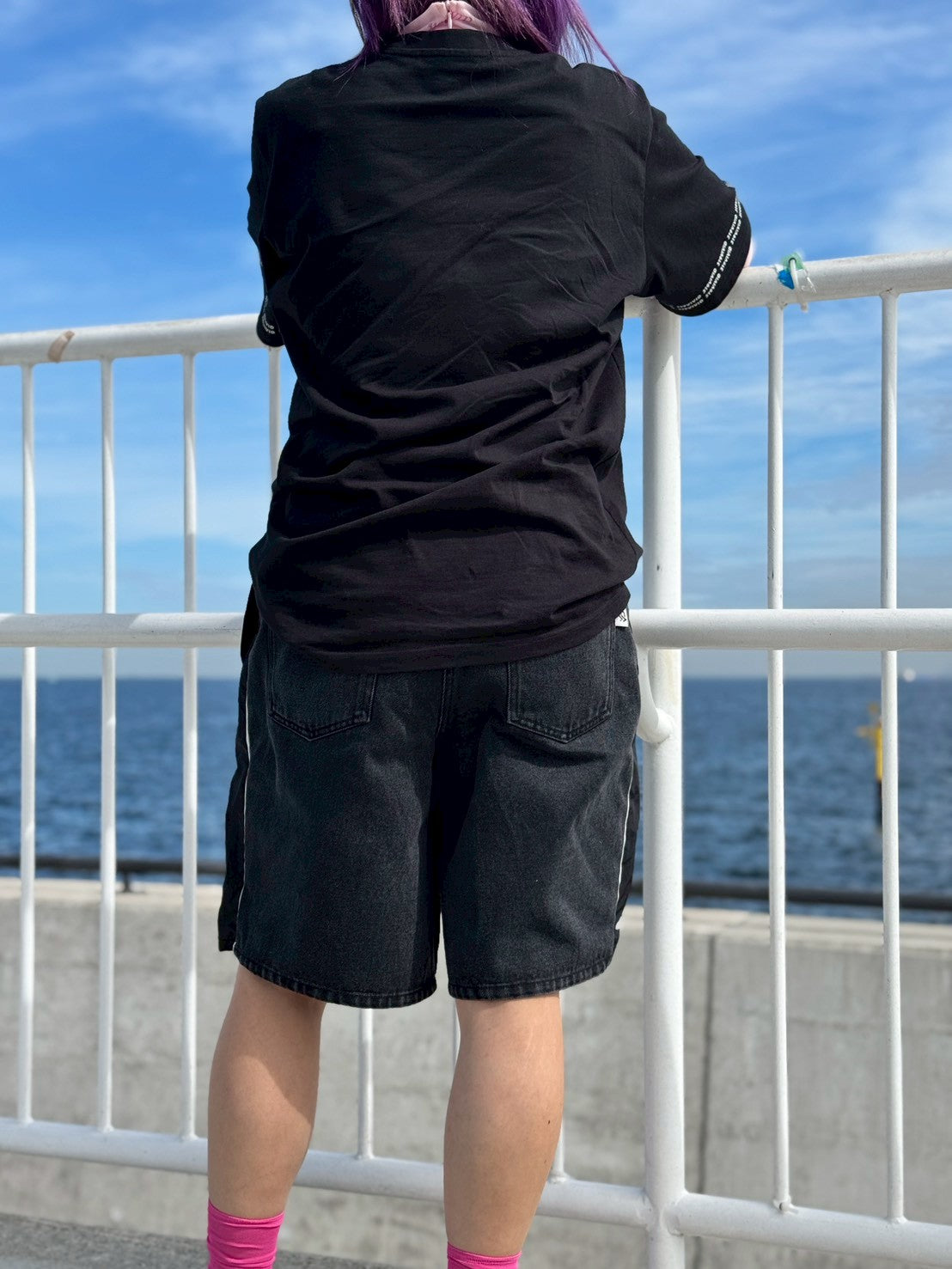 ナイロンデニムハーフパンツ